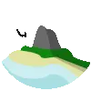 adlerlagune logo; eagles flying over minimalist island